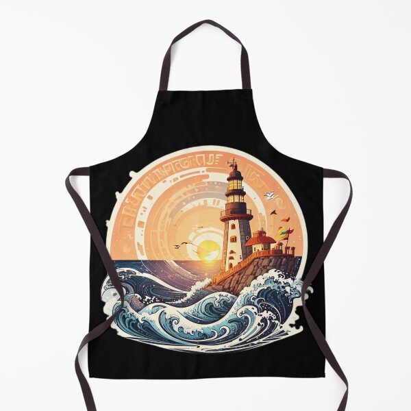 Item preview, Pirate Style Lighthouse at Sunset and Ocean Tranquility designed and sold by NautiChic.