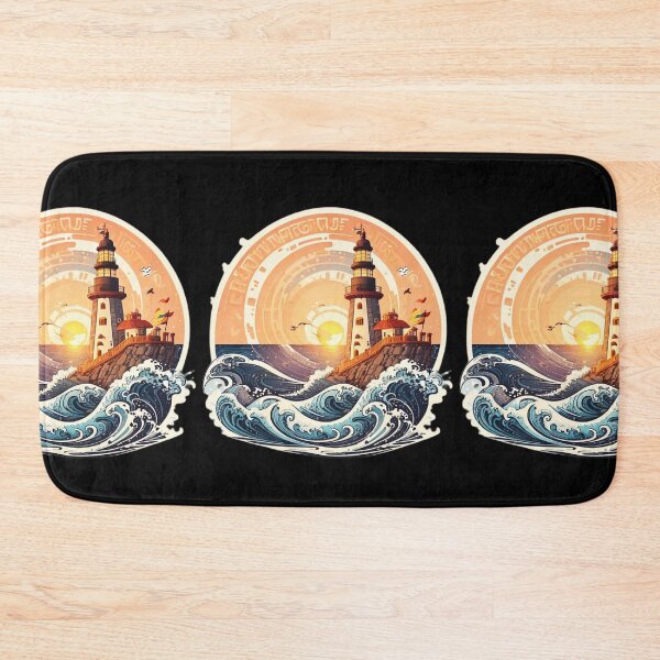 Item preview, Pirate Style Lighthouse at Sunset and Ocean Tranquility designed and sold by NautiChic.