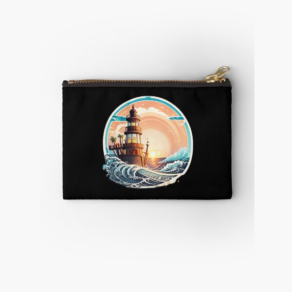 Item preview, Pirate Lighthouse at Sunset and Ocean Waves designed and sold by NautiChic.