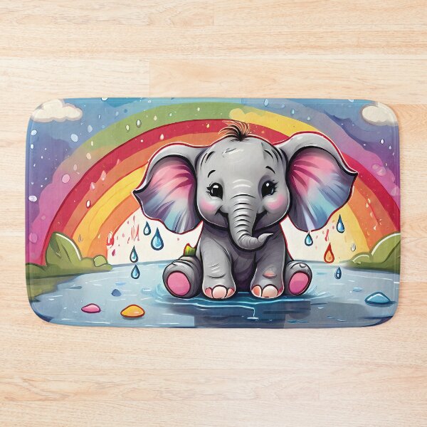 Item preview, Little elephant in the rainbow, cute, umbrela,cool, kids, animal designed and sold by Cyber Kids.