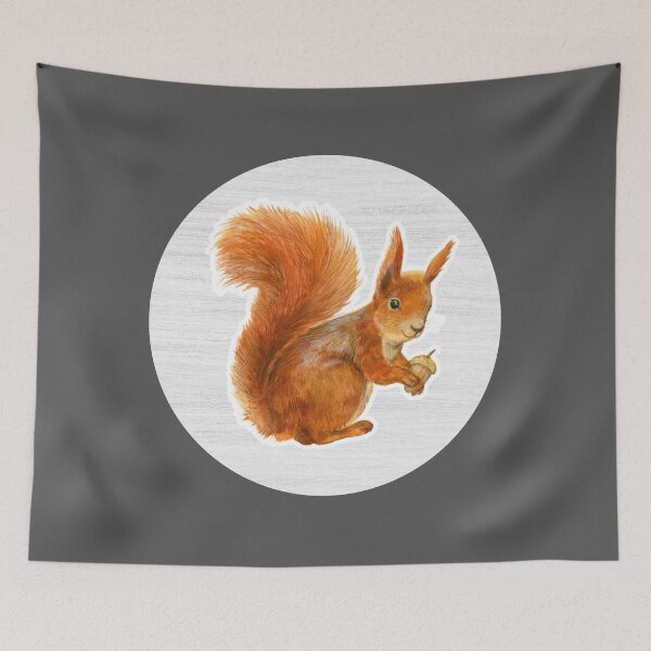 Item preview, Squirrel Watercolor Drawing designed and sold by LivingColorful.