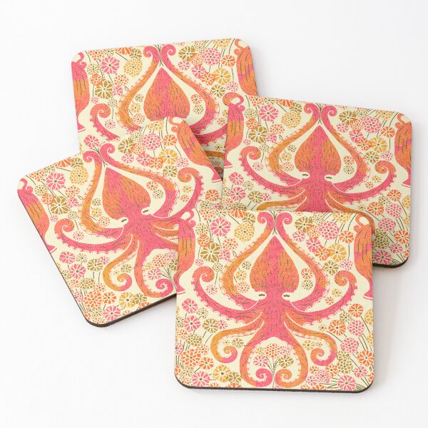 Item preview, Octopus's Garden Seamless Pattern in orange and pink designed and sold by Rochelle Carr.