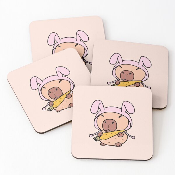 Item preview, Capybara Wearing Bunny Head designed and sold by jdaydrawing.