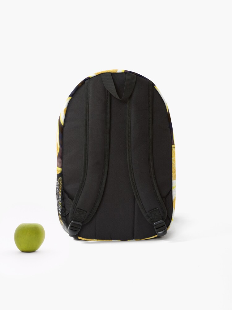 Thumbnail 2 of 3, Backpack, Lemon Floral Patterns designed and sold by Patternflower.