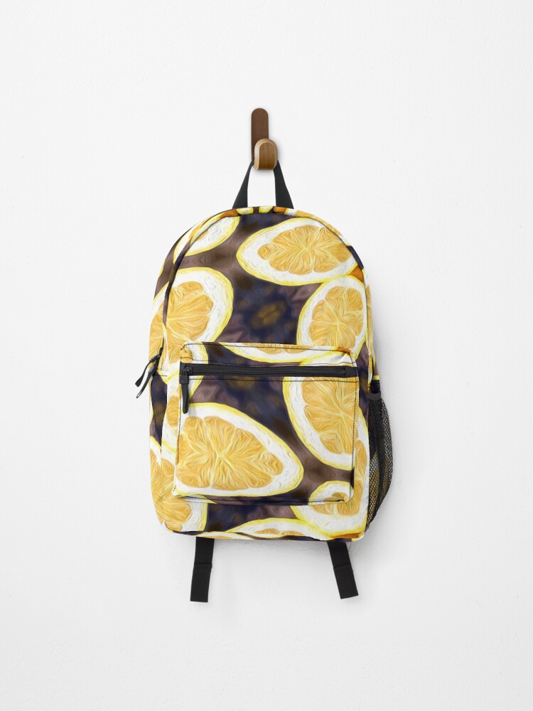 Thumbnail 1 of 3, Backpack, Lemon Floral Patterns designed and sold by Patternflower.