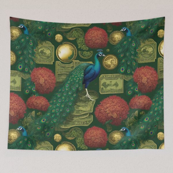 Item preview, Beautiful Blue Peacock and gold  designed and sold by Sugar Wisdom .