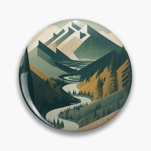 Item preview, Geometric Mountain and Forest Valley designed and sold by 3MillsDesign.
