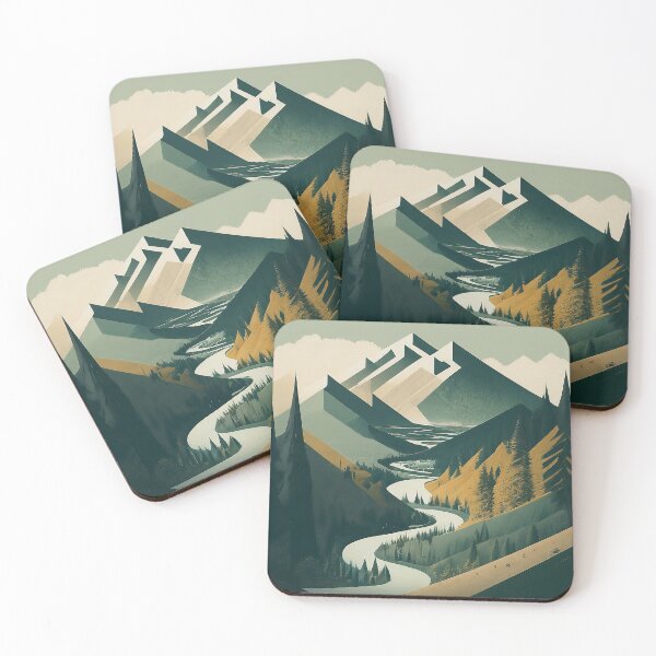 Item preview, Geometric Mountain and Forest Valley designed and sold by 3MillsDesign.