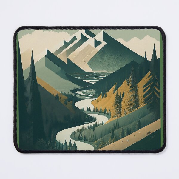 Item preview, Geometric Mountain and Forest Valley designed and sold by 3MillsDesign.