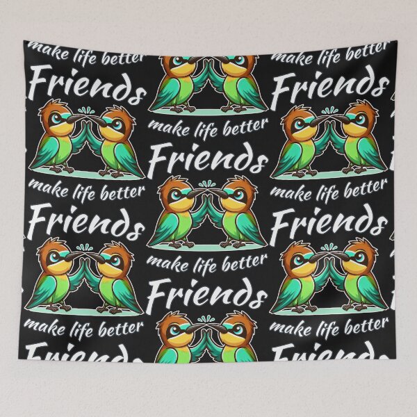 Item preview, Friends Make Life Better: A Colorful Celebration of Friendship in Green, Yellow, Black, and Brown designed and sold by SplashTastic.