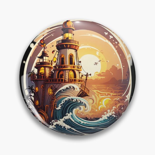 Item preview, Pirate Conquered Lighthouse at Sunset and Ocean Storm designed and sold by NautiChic.