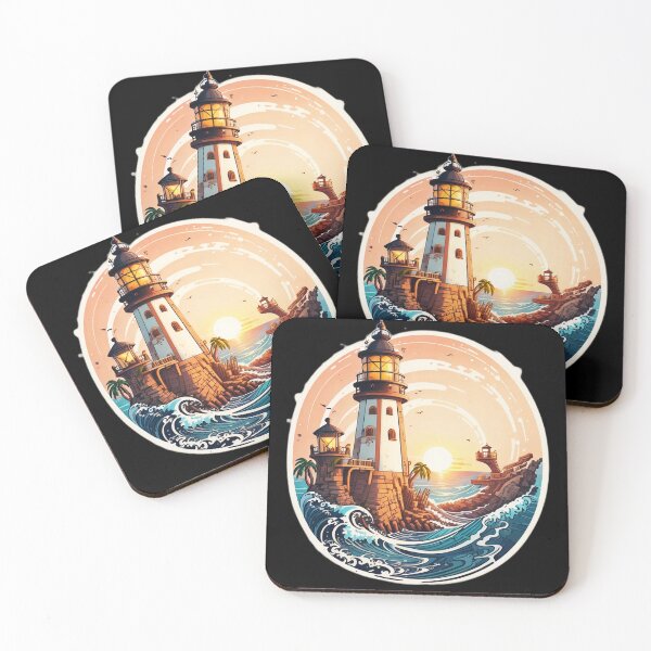 Item preview, Pirate Base Conquered Lighthouse at Sunset and Ocean Storm designed and sold by NautiChic.