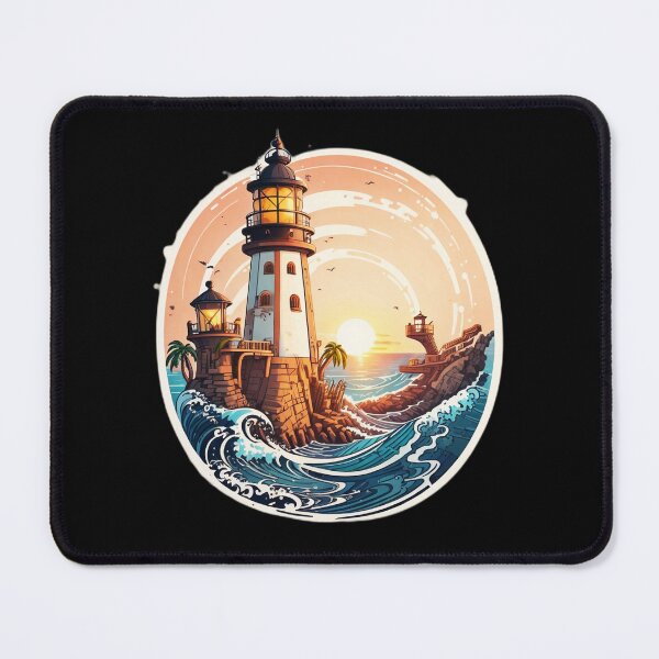 Item preview, Pirate Base Conquered Lighthouse at Sunset and Ocean Storm designed and sold by NautiChic.