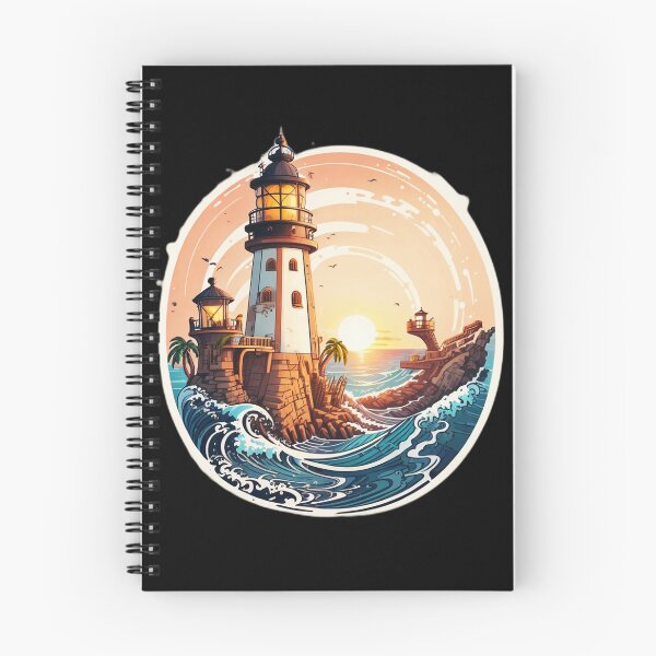Item preview, Pirate Base Conquered Lighthouse at Sunset and Ocean Storm designed and sold by NautiChic.