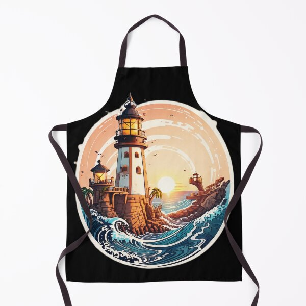 Item preview, Pirate Base Conquered Lighthouse at Sunset and Ocean Storm designed and sold by NautiChic.