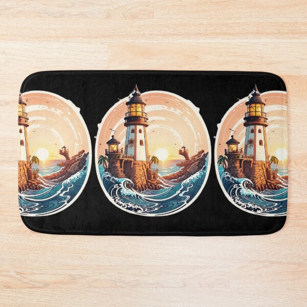 Item preview, Pirate Base Conquered Lighthouse at Sunset and Ocean Storm designed and sold by NautiChic.
