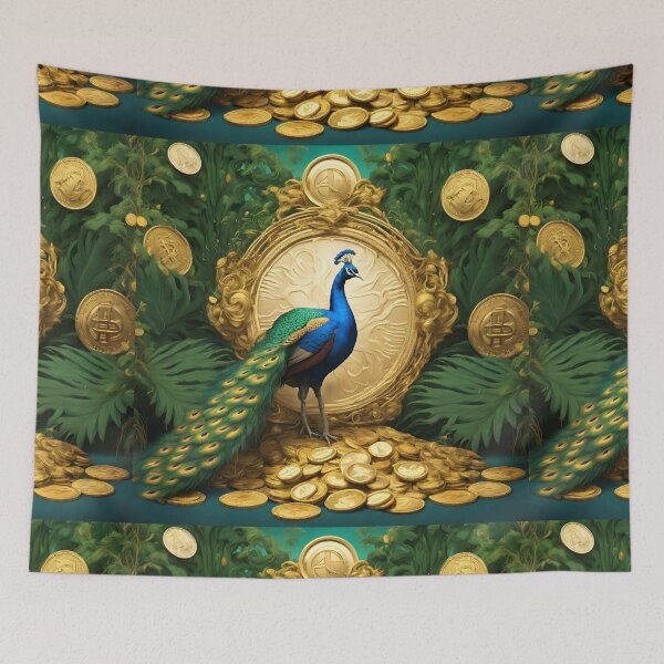 Item preview, Beautiful Blue Peacock and gold  designed and sold by Sugar Wisdom .