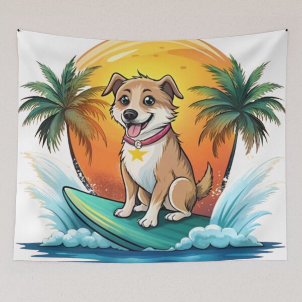 Item preview, Cute Dog Surfing designed and sold by catcraftss.