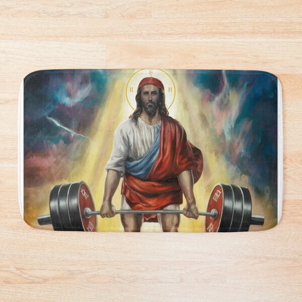 Item preview, "Jesus deadlifter". Funny Christian Painting  designed and sold by Obinne.