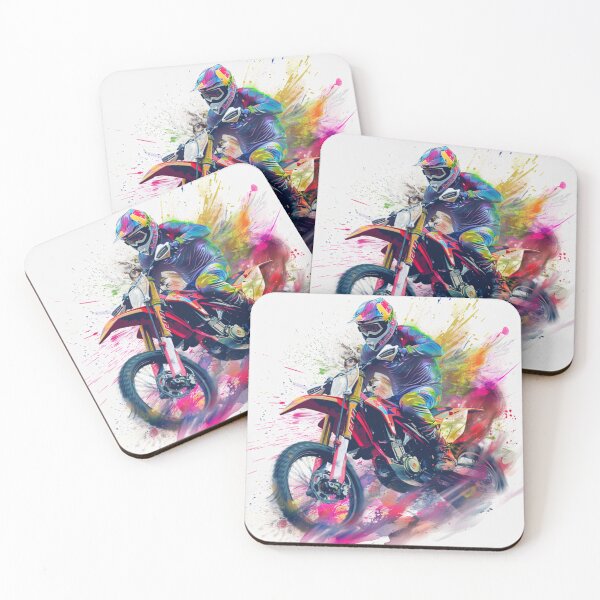 Item preview, Abstract motocross bike race vibrant colours  Active Outdoors Inspired Art designed and sold by CDC40.