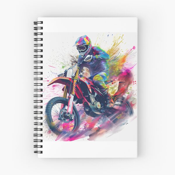 Aperçu de l'œuvre Course de vélo de motocross abstraite couleurs vibrantes Active Outdoors Inspired Art créée et vendue par CDC40.