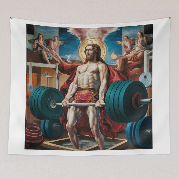 Item preview, "Jesus deadlifter". JESUS KEEPING FIT designed and sold by Obinne.