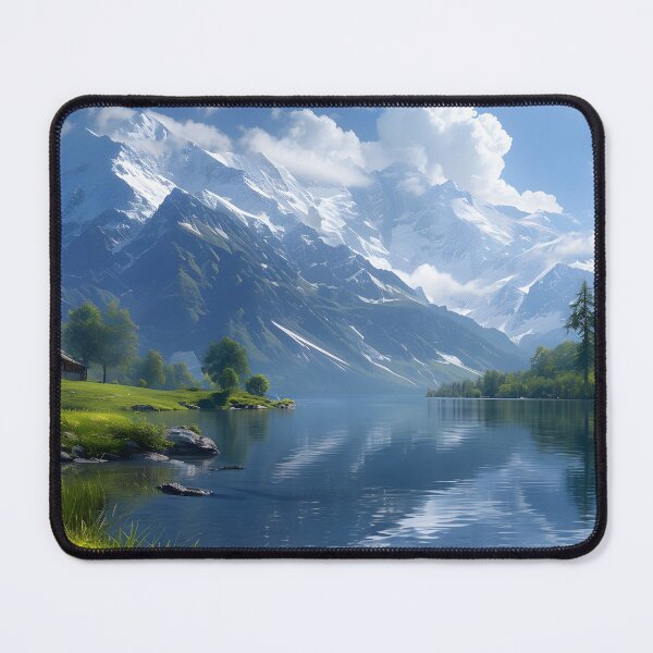 Item preview, Tranquil lake scene with mountain backdrop designed and sold by Artessie.