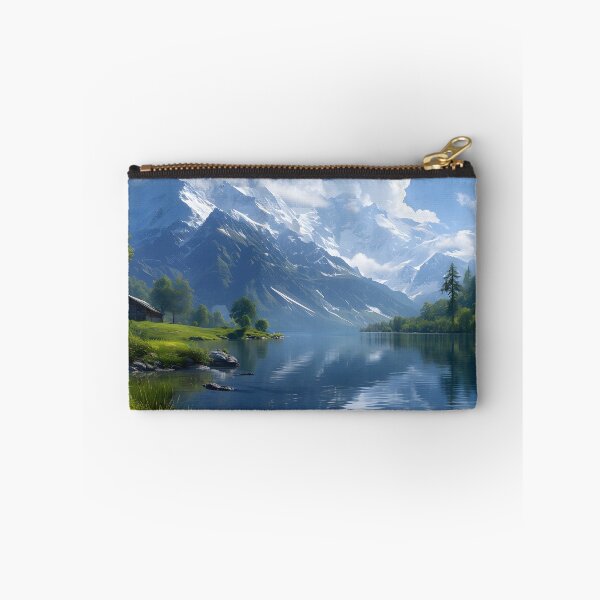 Item preview, Tranquil lake scene with mountain backdrop designed and sold by Artessie.