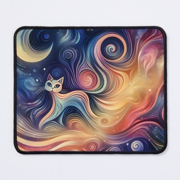 Item preview, Abstract Cat Space Design: Celestial Fusion Artwork designed and sold by PandaTShirtShop.