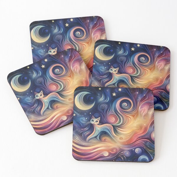 Item preview, Abstract Cat Space Design: Celestial Fusion Artwork designed and sold by PandaTShirtShop.