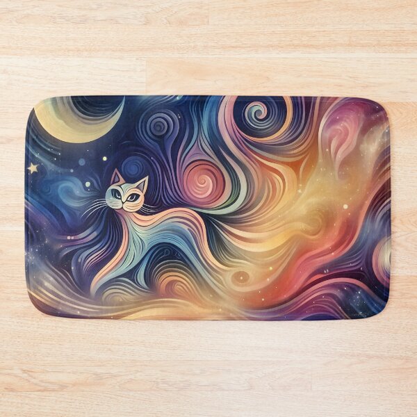 Item preview, Abstract Cat Space Design: Celestial Fusion Artwork designed and sold by PandaTShirtShop.