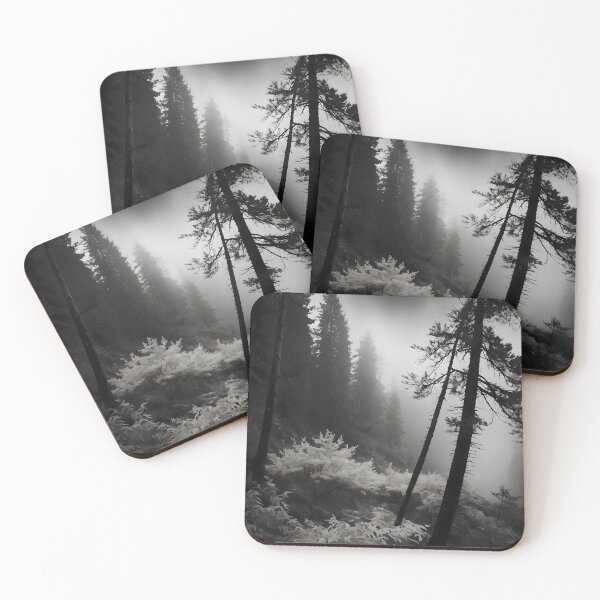 Item preview, Monochromatic Foggy Moonlit Forest designed and sold by ShadeScapeArt.