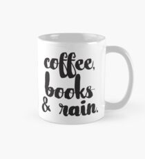 Taza Café, libros y lluvia.
