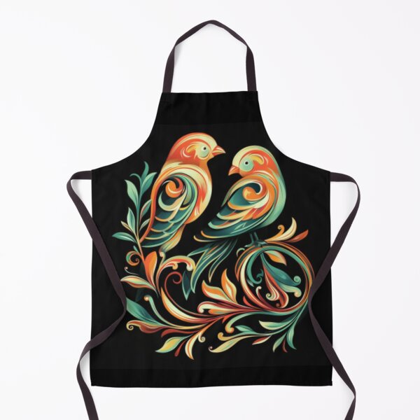 Item preview, Couple of sparrows in fluorescent orange and green colors. designed and sold by cristina1001.