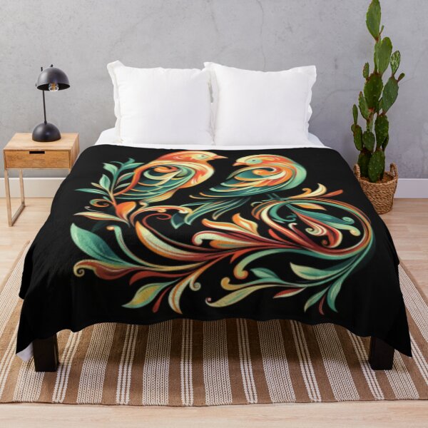 Item preview, Couple of sparrows in fluorescent orange and green colors. designed and sold by cristina1001.