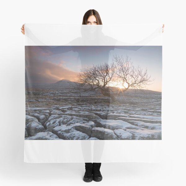 Sunrise at Twistleton Scar, Yorkshire Dales in winter Scarf