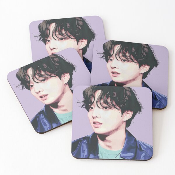 Item preview, BTS Jung Kook Illustration Drawing Purple Background designed and sold by IdolinkEmporium.
