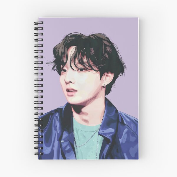 Item preview, BTS Jung Kook Illustration Drawing Purple Background designed and sold by IdolinkEmporium.