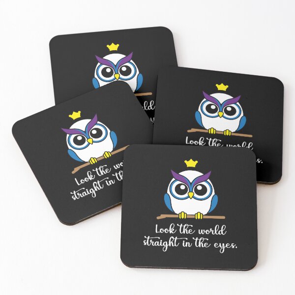 Item preview, Owl Message: Look the World Straight in the Eyes, Inspirational designed and sold by Designial.