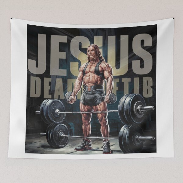 Item preview,  "JESUS THE ULTIMATE DEAD LIFTER " .JESUS WITH SIX PACK designed and sold by Obinne.