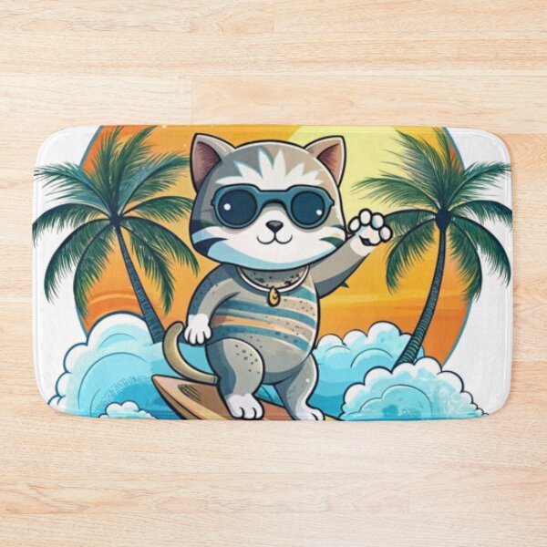 Item preview, Cute Cat Surfing designed and sold by catcraftss.