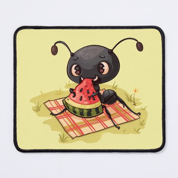 Item preview, Ant Eating a Watermelon on a Picnic Blanket designed and sold by LarkspurAndTea.