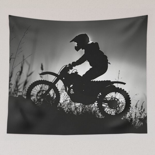 Item preview, Monochrome motocross bike silhouette  Active Outdoors Inspired Art designed and sold by CDC40.
