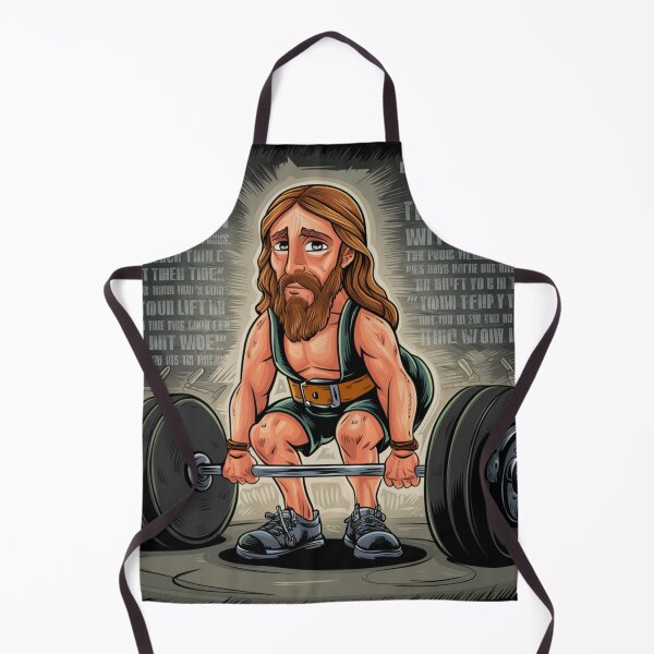 Item preview, "JESUS WITH SIX PACK". Funny Jesus Lifting Weights designed and sold by Obinne.