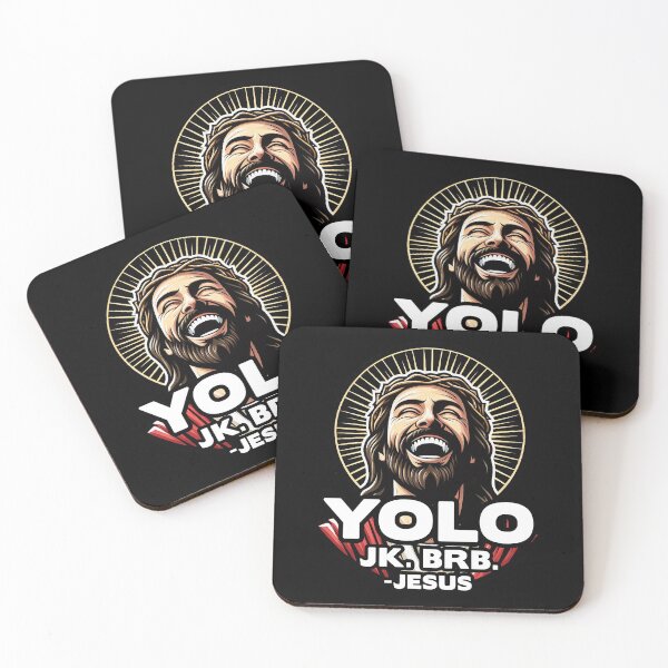 Item preview, YOLO JK BRB Jesus designed and sold by plushism.