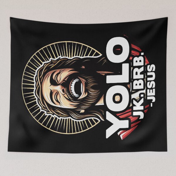 Item preview, YOLO JK BRB Jesus designed and sold by plushism.
