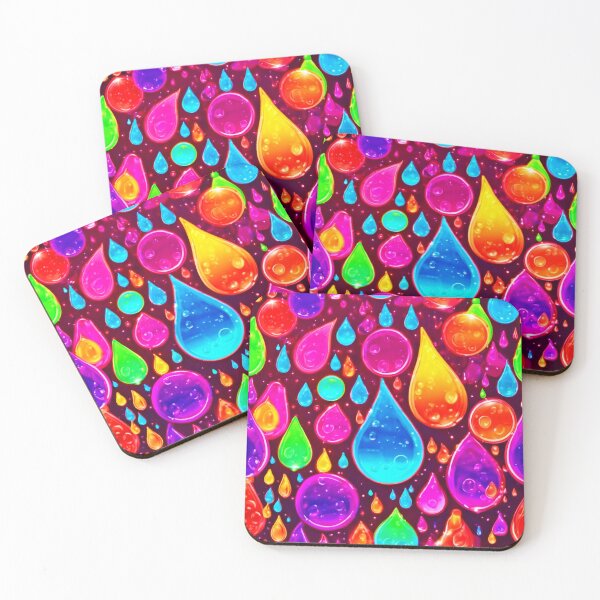 Item preview, Vibrant Neon Raindrops designed and sold by Health And Fitness Posts e-Store.