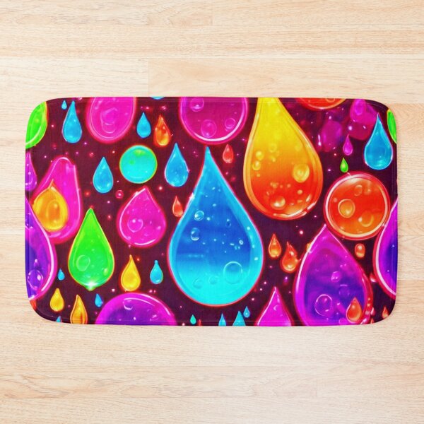 Item preview, Vibrant Neon Raindrops designed and sold by Health And Fitness Posts e-Store.