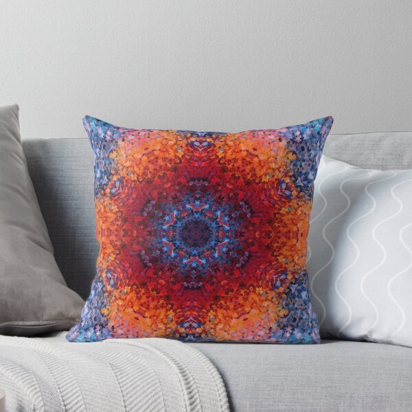 Item preview, Digital Mandala Red Orange and Blue designed and sold by WormholeOrbital.