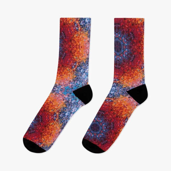 Item preview, Digital Mandala Red Orange and Blue designed and sold by WormholeOrbital.